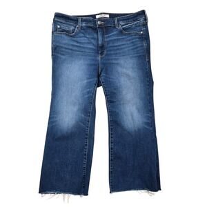 Belle Isle By Torrid‎ Cropped Flare Jeans Size 16 Raw Hem Blue Denim Women's